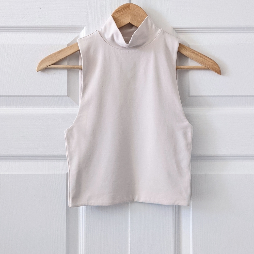 Aritzia Babaton Contour Mock Neck Cropped Tank Top | Size XS